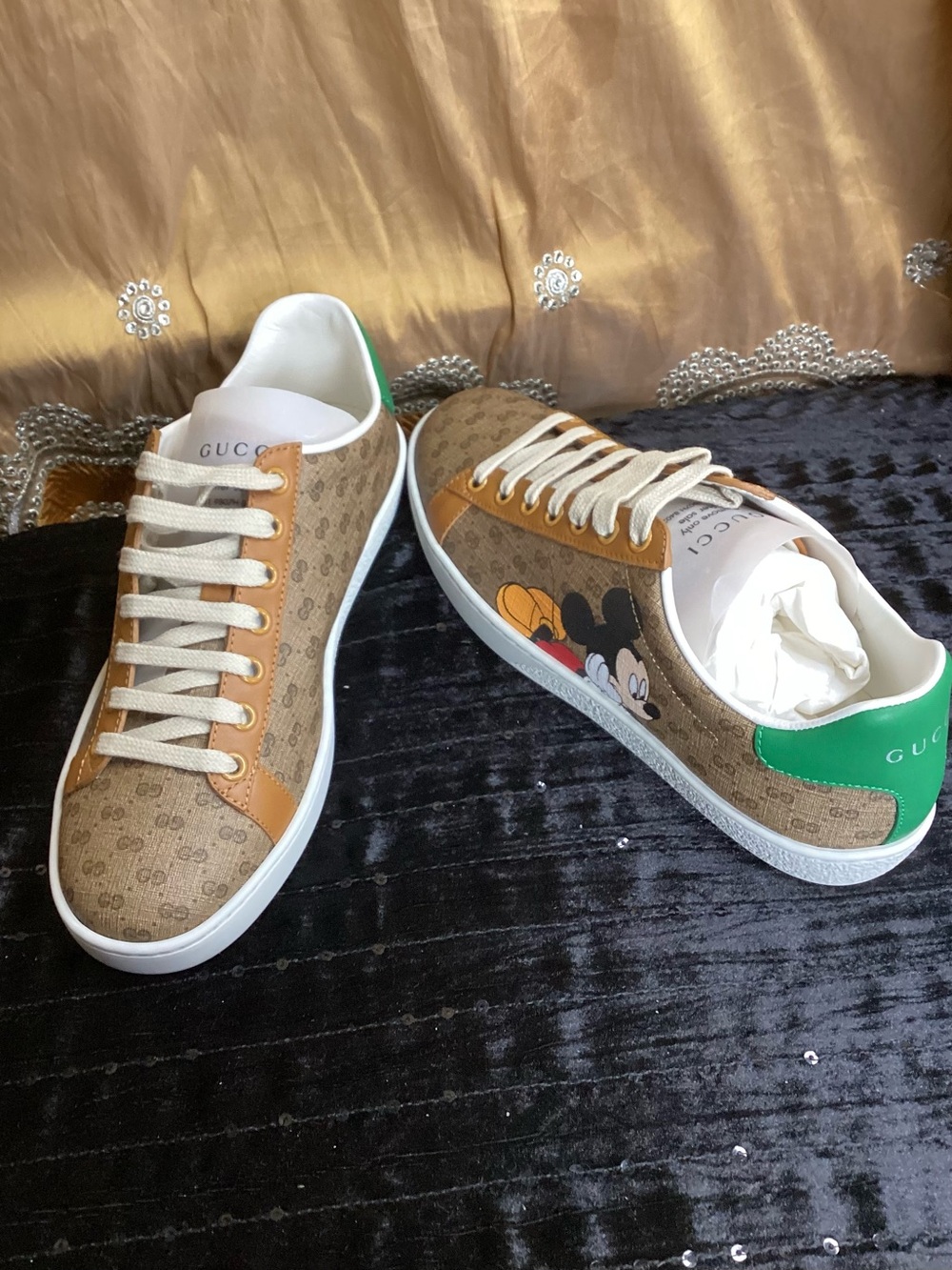 Disney x Gucci Ace Mickey Mouse Beige Sneakers 37/7